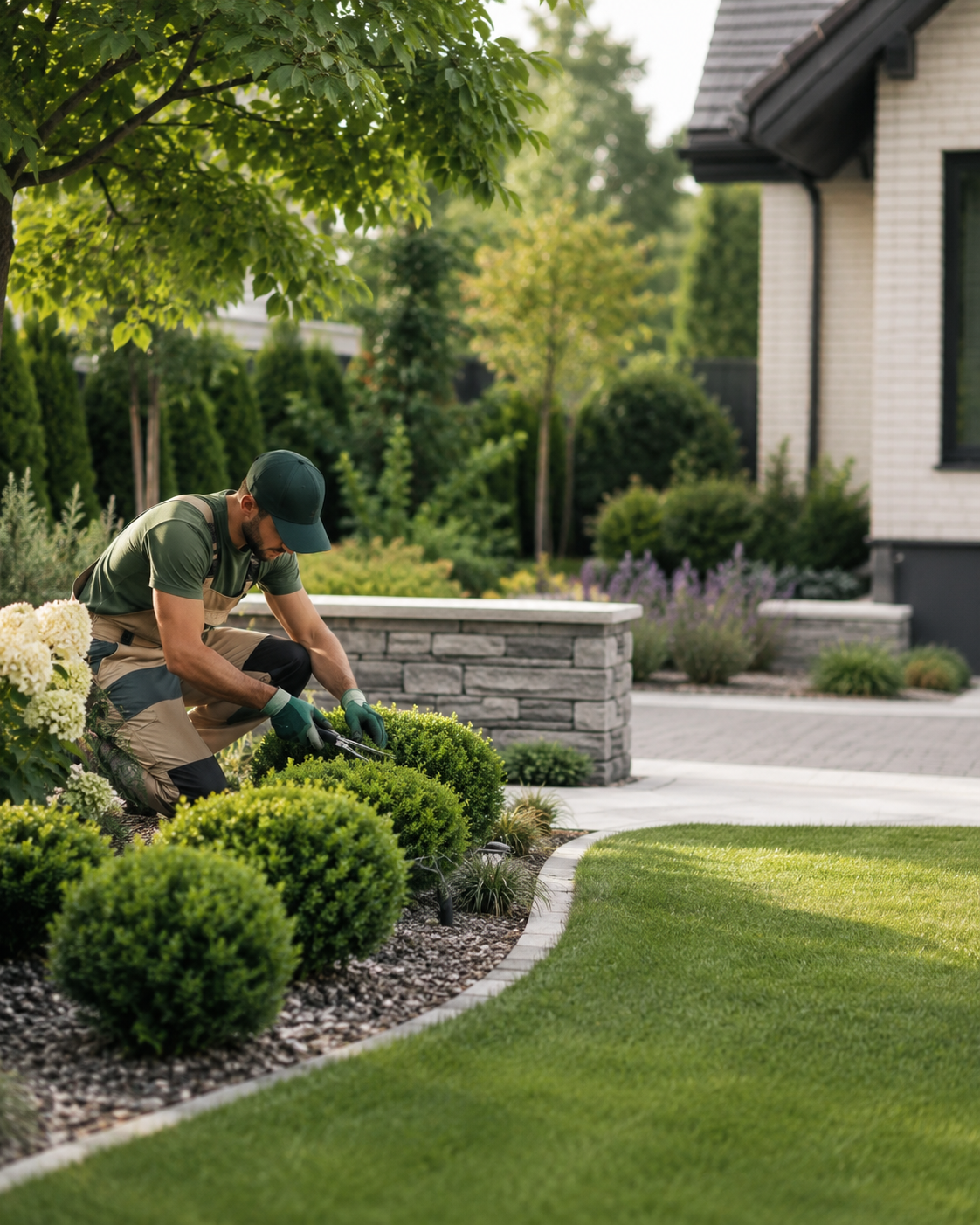 Paysagiste Jardin Signature en intervention soignée dans un jardin résidentiel